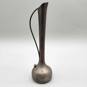 Bud Vase Pitcher with Handle Silver Electroplate on Zinc M H Hong Kong